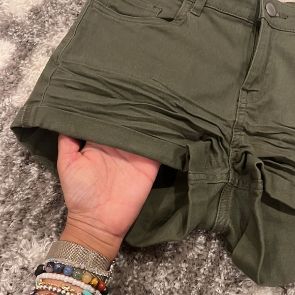 H&M Shorts Hm Olive Green Denim Shorts Poshmark